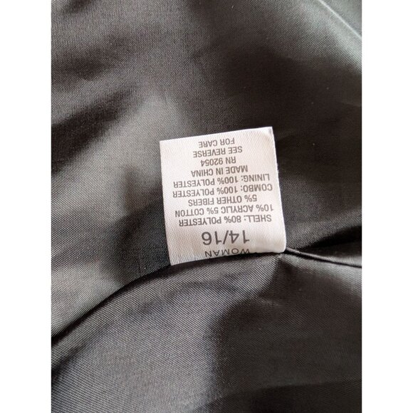 Roz & Ali Womens Houndstooth Open Front Blazer Jacket Size 14/16 Black & White - Picture 6 of 8